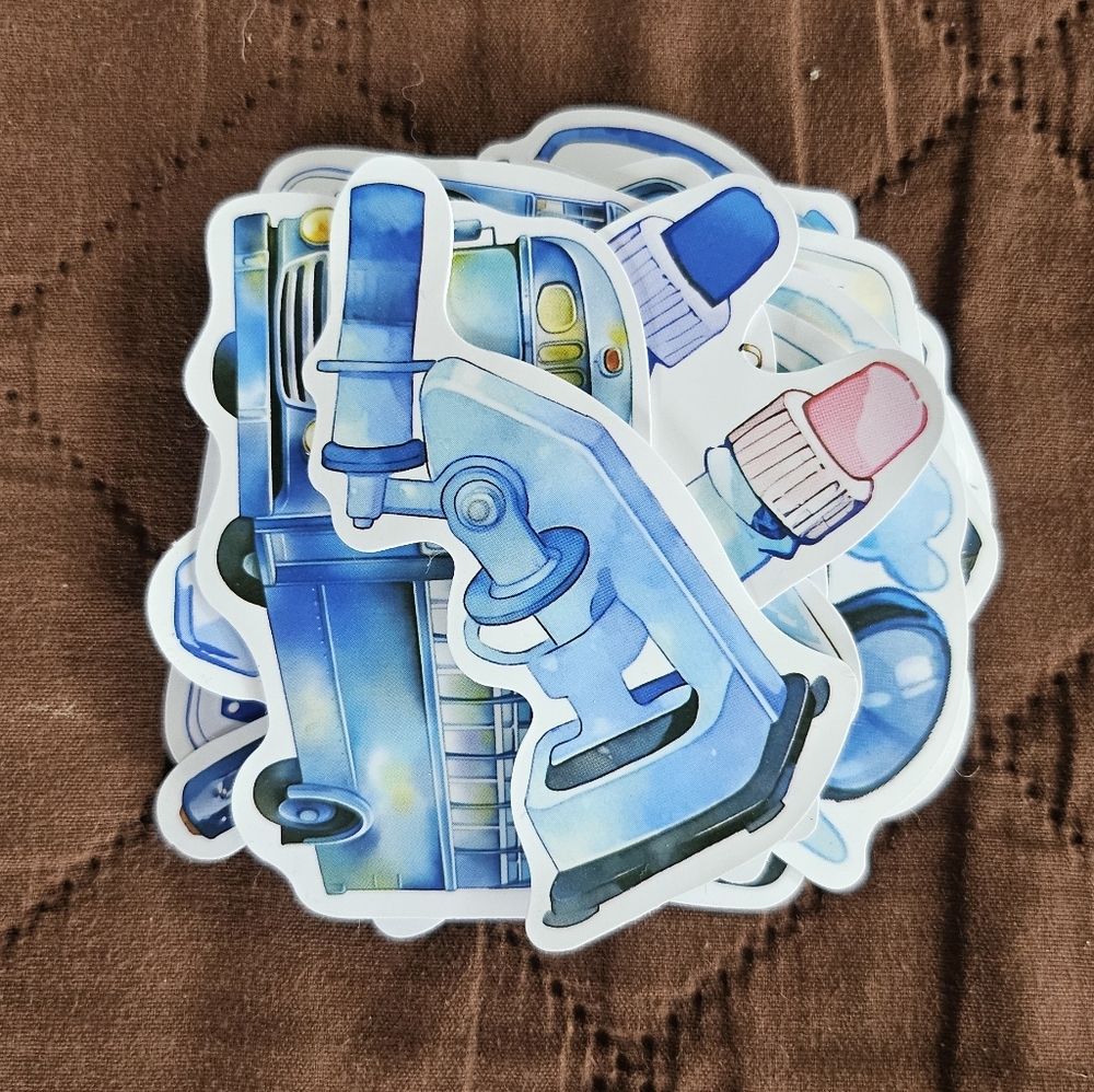 School themed blue stickers, 25pc, Journaling and stationary,  arts and crafts,